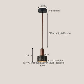 Celako™ Statera Pendant Light | Black Travertine Dining Room Lighting