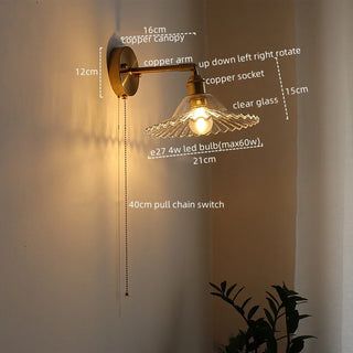 Celako™ Verdico Wall Light | Copper Glass Vintage Style Bedroom Lighting