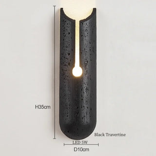 Celako™ Lithoura Wall Light | Black Travertine Living Room Lighting
