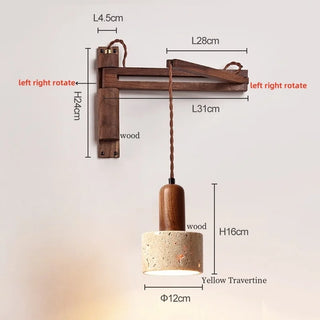 Celako™ Articula Wall Light | Black Travertine Bedroom Lighting