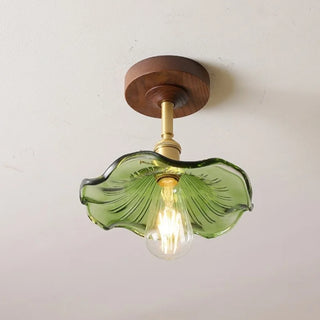 Celako™ Verdin Ceiling Light | Copper Glass Wood Living Room Lighting
