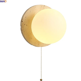 Celako™ Travert Wall Light | Travertine Bedside Lighting