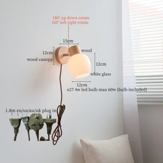 Celako™ Opaleri Wall Light | White Glass Bedroom Lighting