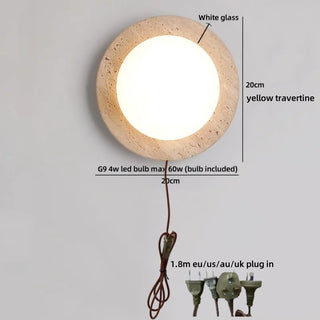 Celako™ Litona Wall Light | Yellow Travertine Bedroom Lighting