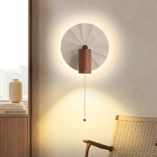 Celako™ Aurivine Wall Light | Yellow Travertine Bedroom Lighting