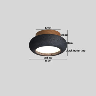 Celako™ Trivara Ceiling Light | Black Travertine Living Room Lighting