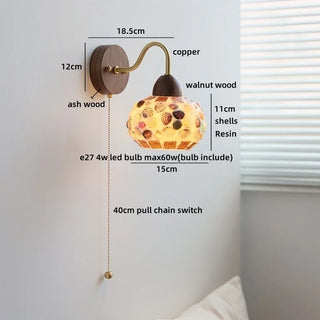 Celako™ Nacria Wall Light | Resin Shell Bedroom Lighting