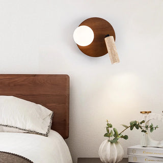 Celako™ Giallo Wall Light | Glass and Wood Bedroom Lighting