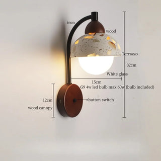 Celako™ Vetaro Wall Light | Glass Terrazzo Bedroom Lighting