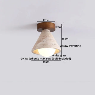 Celako™ Iwasu Ceiling Light | Yellow Travertine Wabi Sabi Style Living Room Lighting