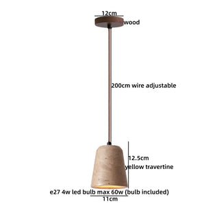 Celako™ Tuffeau Pendant Light | Yellow Travertine Wabi Sabi Kitchen Island Lighting