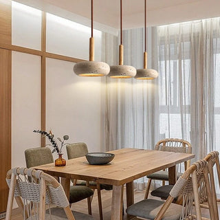 Celako™ Sunniva Pendant Light | Yellow Travertine Dining Room Lighting