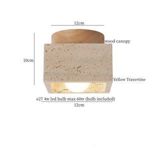 Celako™ Ochreia Ceiling Light | Yellow Travertine Bedroom Lighting