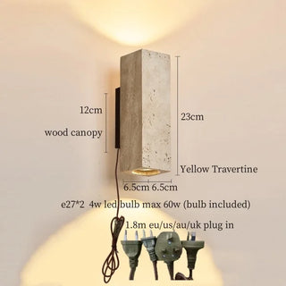 Celako™ Travetto Wall Light | Yellow Travertine Living Room Lighting