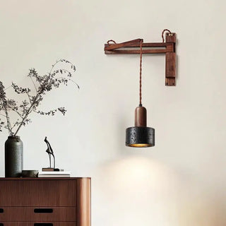 Celako™ Articula Wall Light | Black Travertine Bedroom Lighting