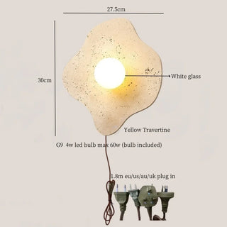 Celako™ Sabienna Wall Light | Yellow Travertine Living Room Lighting
