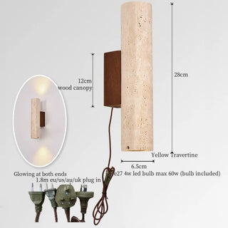 Celako™ Tevrina Wall Light | Wood Yellow Travertine Living Room Lighting