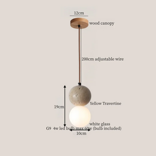 Celako™ Auralith Pendant Light | Yellow Travertine Nordic Minimalism