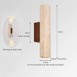 Celako™ Striolith Wandleuchte | Gelber Travertin Wohnzimmerbeleuchtung