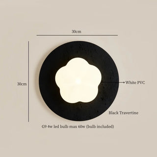 Celako™ Petrona Wall Light | Black Travertine Bedroom Lighting