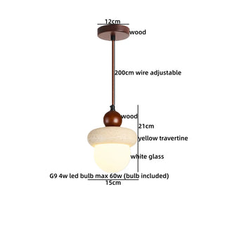 Celako™ Oroterra Pendant Light | Yellow Travertine Japanese/Wabi Sabi