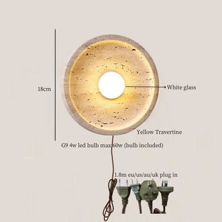 Celako™ Calizzo Wall Light | Yellow Travertine Bedroom Lighting