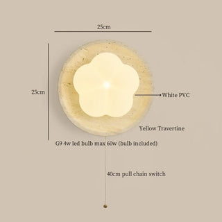Celako™ Caldora Wall Light | Yellow Travertine Bedroom Lighting