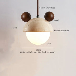 Celako™ Albatre Pendant Light | Yellow Travertine Kitchen Island Lighting