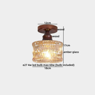 Celako™ Succina Ceiling Light | Amber Glass Bedroom Lighting