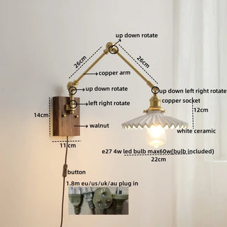 Celako™ Ceralta Wall Light | Copper Bedroom Lighting