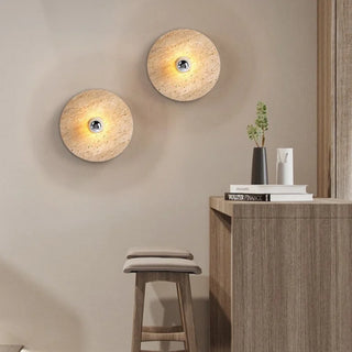 Celako™ Calizzo Wall Light | Yellow Travertine Bedroom Lighting