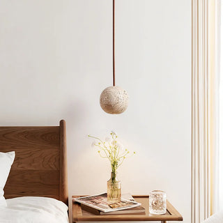 Celako™ Lunaro Pendant Light | Travertine Bedside Lighting