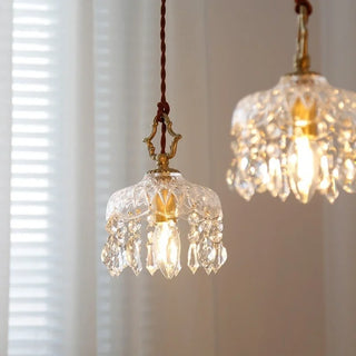 Celako™ Aureolin Pendant Light | Glass Copper Bedroom Lighting