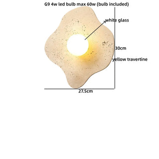 Celako™ Terrava Wall Light | Yellow Travertine Bedroom Lighting