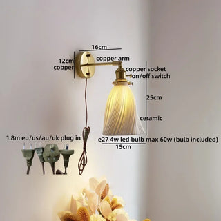 Celako™ Terralu Wall Light | Ceramic Bedroom Lighting