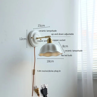 Celako™ Kaolyn Wall Light | Ceramic Copper Bedside Lighting