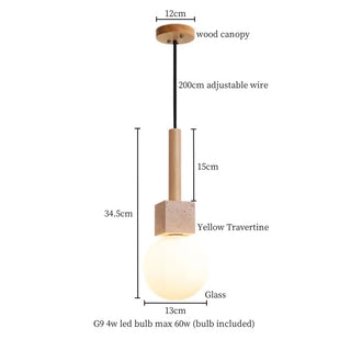 Celako™ Travolo Pendant Light | Yellow Travertine
