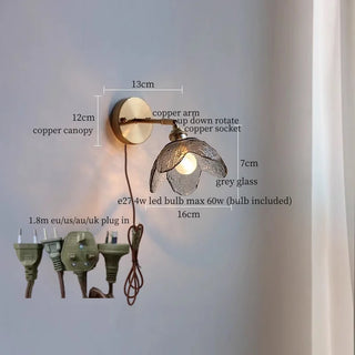 Celako™ Vitrune Wall Light | Glass Copper Bedroom Lighting