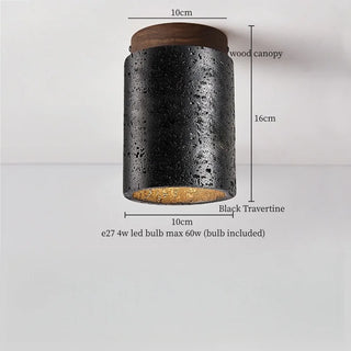 Celako™ Lapilla Ceiling Light | Black Travertine Living Room Lighting