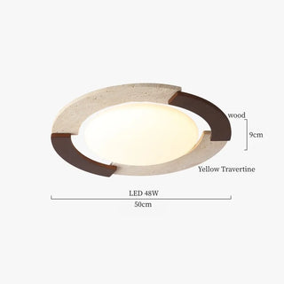 Celako™ Quadrite Ceiling Light | Yellow Travertine Bedroom Lighting