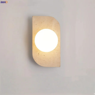 Celako™ Tivolano Wall Light | Yellow Travertine Living Room Lighting
