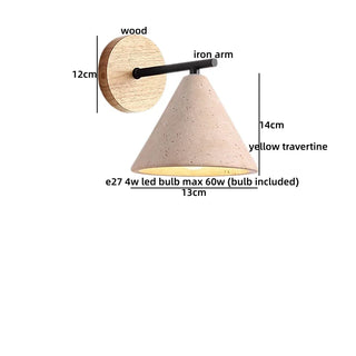 Celako™ Traveno Wall Light | Travertine Bedroom Lighting