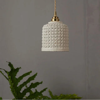 Celako™ Alveola Pendant Light | White Hollow Ceramic Living Room Lighting