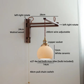 Celako™ Waluna Wall Light | Walnut Wood Living Room Lighting