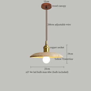 Celako™ Fulgens Pendant Light | Yellow Travertine Bedroom Lighting