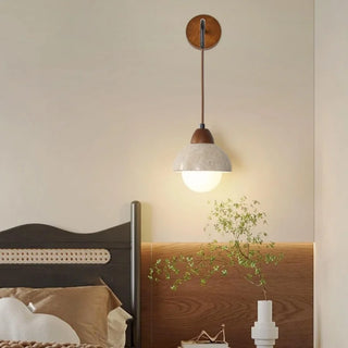 Celako™ Terreluna Wall Light | Yellow Travertine Bedroom Lighting