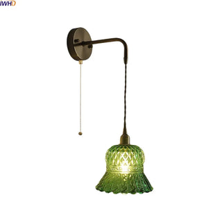 Celako™ Peridot Wall Light | Green Glass Bedroom Lighting