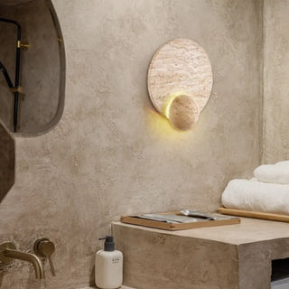 Celako™ Aureny Wall Light | Yellow Travertine Bedroom Lighting