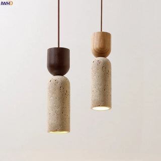 Celako™ Sekitei Pendant Light | Yellow Travertine Wabi Sabi Modern