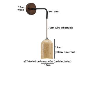 Celako™ Travina Wall Light | Travertine Bedroom Lighting